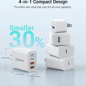 Dulums 40W USB-C Fast Charger Cube 🔌  2-Pack Charging Bricks for All Your Devices