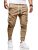Men’s Casual Pants – Cotton Chino Cargo Pants for Hiking and Outdoor Recreation, Drawstring Sweatpants in Twill Track Jogging(Light Khaki,34)